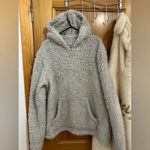 Cozy Gray Fuzzy Hoodie